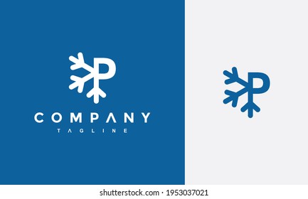 initial P ice chip logo	
