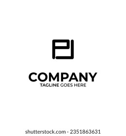 Initial P and L lettering logo design. PL creative modern black letters logo design template