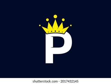 Initial P letter with crown design