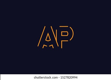 Initial P Letter Logo Design Vector Template. Monogram and Creative Alphabet AP PA Letters icon Illustration.