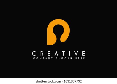 ilustración vectorial de diseño de logotipo de letra P inicial. Logo plano P aislado en fondo negro