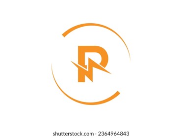 Initial P letter logo with power icon
