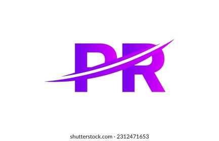 Initial P letter Logo With Swoosh Design Graphic Vector Template for Business and Company Identity.