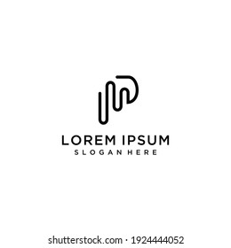initial P letter logo vector monogram	

