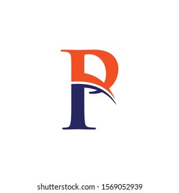 Initial P Letter Logo with wave. Letter P Creative Modern Alphabet Logo Vector Design. Abstract Sign P Letter Logo.