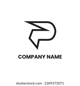 Diseño de logotipo cuadrado de la letra P inicial