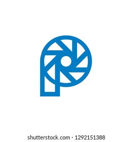 initial P letter P technology IT combination P