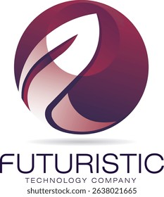 Initial P letter technology logo design. Futuristic brand logo with globe shape design concept. 3D design circle logo template letter P for business and corporate identity