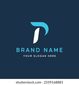 Initial P logo design with geometry. Logo for business, business card, brand and identity.