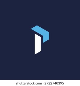 Diseño inicial del logo P con geometría. Logotipo para empresa, tarjeta de visita, marca e identidad.