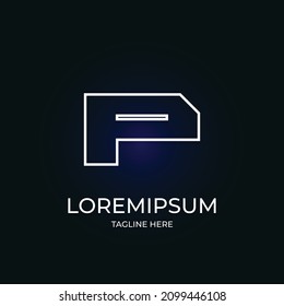 Initial P logo design Silver 3D