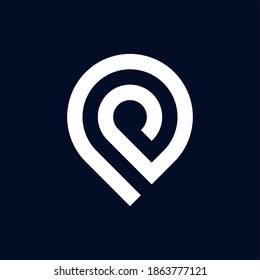 initial p logo and location logo