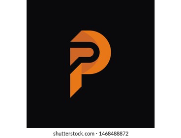 Initial p logo with modern style logo