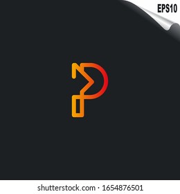 Initial P Logo monogram design template. Simple elegant shape style modern logo.