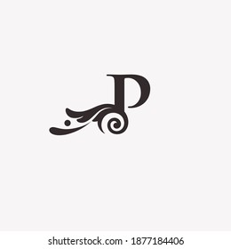 initial P logo with ornament