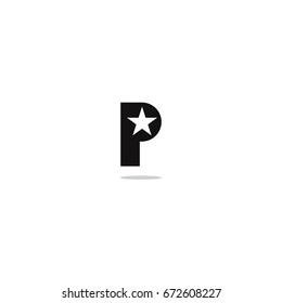 Initial P Logo With Star