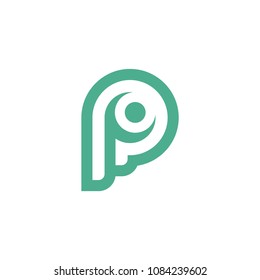 Initial P Logo Template. Vector Illustration