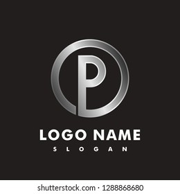 Initial P logo vector