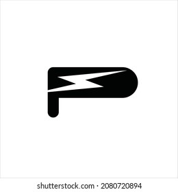 initial p logo vector template power