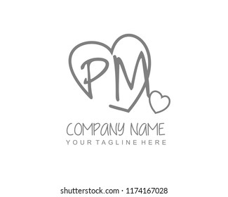 Initial P M Love Logo Template Stock Vector (Royalty Free) 1174167028 ...