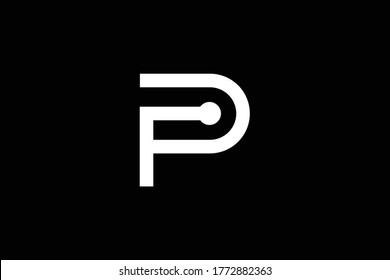 Initial P modern monogram and elegant logo design, Professional Letters Vector Icon Logo on black background.