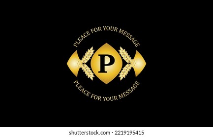 Initial P monogram template. Vintage logo for cafe, bar, restaurant, invitation. Business style and company brand.