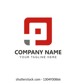 Initial P Negatif Space Logo design