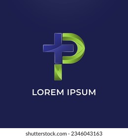 initial p for pharmacy logo.logotype design