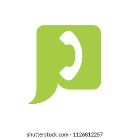 Initial P phone and chat with gradation logo template, P logo, chat logo, phone lo