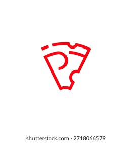 Initial P Pizza Line Logo 