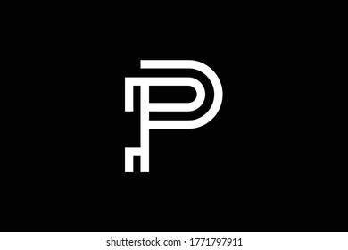 Initial P PP modern monogram and elegant logo design, Professional Letters Vector Icon Logo on black background.