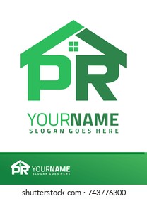 Initial P & R real estate logo template vector