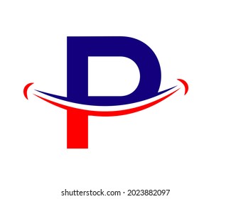 Initial P smile vector logo Element. Letter P Happy with smile concept