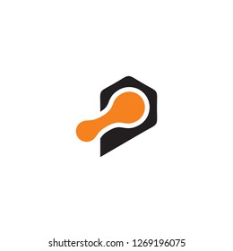 initial p techno design vector