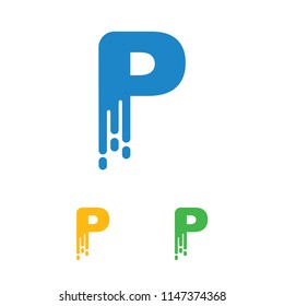 Initial P technology logo vetor