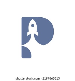 Initial P Travel Logo Design Based Alphabet Flat Modern Concept Vector Template