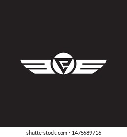 initial p triangle wing logo vector