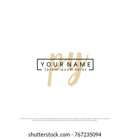 Initial P & Y elegant logo template vector