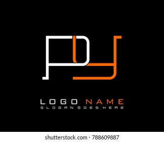Initial P & Y minimalist logo template vector