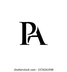 Initial pa alphabet logo design template vector