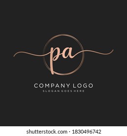 Initial PA beauty monogram and elegant logo design, handwriting logo of initial signature, wedding, fashion, floral and botanical with creative template.