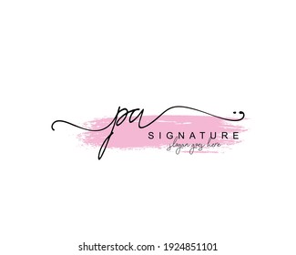 Initial PA Beauty-Monogramm und elegantes Logo-Design, Handschrift Logo der ersten Signatur, Hochzeit, Mode, Blumen und botanisch mit kreativen Vorlage.