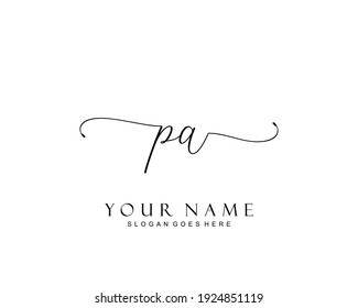 Initial PA beauty monogram and elegant logo design, handwriting logo of initial signature, wedding, fashion, floral and botanical with creative template.
