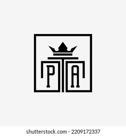 Initial PA Law Firm logo and icon design template stock vector