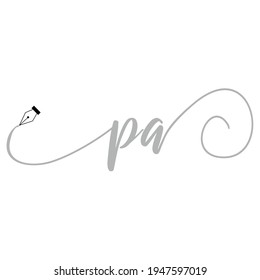 Initial PA Logo Handschrift Business Illustration Mode einfach