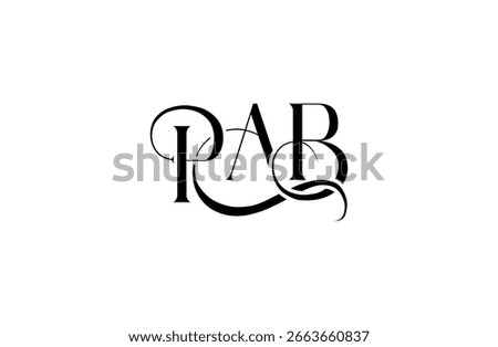 Initial PAB letter logo design. Elegant Monogram Logo Design with Decorative Elements and Typography