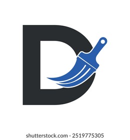 Initial Paint Logo combine with letter D vector template