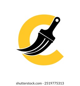 Initial Paint Logo combine with letter C vector template