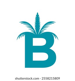 Initial palm Logo combine with letter B vector template