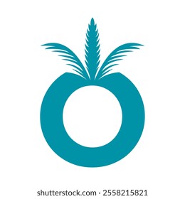 Initial palm Logo combine with letter O vector template